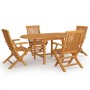 5-piece garden dining set solid teak wood by vidaXL, Garden sets - Ref: Foro24-3059587, Price: 617,99 €, Discount: %