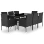 Juego de comedor para jardín 9 piezas ratán sintético negro de vidaXL, Conjuntos de jardín - Ref: Foro24-3059425, Precio: 640...