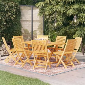 Garden dining set 9 pieces solid teak wood by vidaXL, Garden sets - Ref: Foro24-3059578, Price: 985,94 €, Discount: %