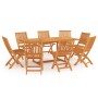 Conjunto de comedor de jardín 9 piezas madera maciza de teca de vidaXL, Conjuntos de jardín - Ref: Foro24-3059578, Precio: 1,...