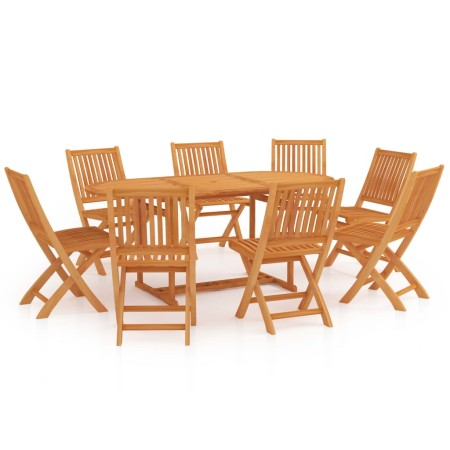 Conjunto de comedor de jardín 9 piezas madera maciza de teca de vidaXL, Conjuntos de jardín - Ref: Foro24-3059564, Precio: 1,...