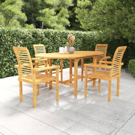 5-piece solid teak wood garden dining set by vidaXL, Garden sets - Ref: Foro24-3059589, Price: 710,12 €, Discount: %