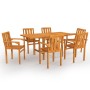 Conjunto de comedor de jardín 7 piezas madera maciza de teca de vidaXL, Conjuntos de jardín - Ref: Foro24-3059600, Precio: 83...