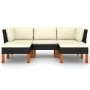 Set de muebles de jardín 5 pzas y cojines ratán sintético negro de vidaXL, Conjuntos de jardín - Ref: Foro24-3059733, Precio:...