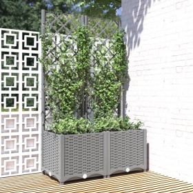 Jardinera con enrejado PP gris claro 80x40x136 cm de vidaXL, Maceteros y jardineras - Ref: Foro24-153272, Precio: 71,31 €, De...