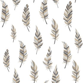 Urban Friends & Coffee White and silver feather wallpaper by Noordwand, Painted paper - Ref: Foro24-425311, Price: 28,99 €, D...