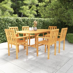 Garden dining set 7 pieces solid teak wood by vidaXL, Garden sets - Ref: Foro24-3059592, Price: 974,99 €, Discount: %