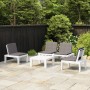 4-teiliges Gartenmöbel-Set mit weißen Kunststoffkissen von vidaXL, Gartensets - Ref: Foro24-3059829, Preis: 309,99 €, Rabatt: %