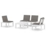 Set de muebles de jardín 4 piezas con cojines plástico blanco de vidaXL, Conjuntos de jardín - Ref: Foro24-3059829, Precio: 3...