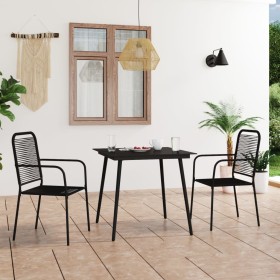 3-piece garden dining set, made of cotton rope and black steel. by vidaXL, Garden sets - Ref: Foro24-3058277, Price: 215,92 €...