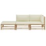 Garden furniture set 3 pieces bamboo and cream white cushions by vidaXL, Garden sets - Ref: Foro24-3058245, Price: 326,78 €, ...