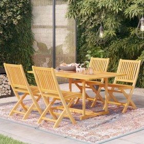 Garden dining set 5 pieces solid teak wood by vidaXL, Garden sets - Ref: Foro24-3059551, Price: 491,99 €, Discount: %