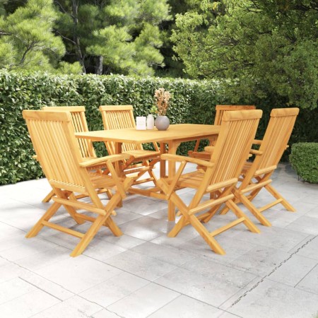 7-teilige Garten-Essgarnitur aus massivem Teakholz von vidaXL, Gartensets - Ref: Foro24-3059596, Preis: 549,99 €, Rabatt: %