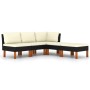 Set de muebles de jardín 5 pzas y cojines ratán sintético negro de vidaXL, Conjuntos de jardín - Ref: Foro24-3059732, Precio:...