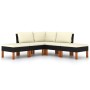 Set de muebles de jardín 5 pzas y cojines ratán sintético negro de vidaXL, Conjuntos de jardín - Ref: Foro24-3059732, Precio:...