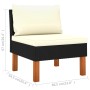 Set de muebles de jardín 5 pzas y cojines ratán sintético negro de vidaXL, Conjuntos de jardín - Ref: Foro24-3059732, Precio:...