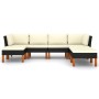 Set de muebles de jardín 7 pzas y cojines ratán sintético negro de vidaXL, Conjuntos de jardín - Ref: Foro24-3059739, Precio:...