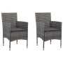 Muebles de jardín 3 piezas ratán sintético y vidrio gris de vidaXL, Conjuntos de jardín - Ref: Foro24-3058309, Precio: 250,99...