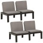 Garden benches with cushions, 2 units, gray plastic by vidaXL, garden benches - Ref: Foro24-3059826, Price: 220,99 €, Discoun...