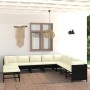 9-teiliges Gartenmöbel-Set und schwarze synthetische Rattankissen von vidaXL, Gartensets - Ref: Foro24-3059800, Preis: 468,15...