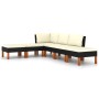 Set de muebles de jardín 6 pzas y cojines ratán sintético negro de vidaXL, Conjuntos de jardín - Ref: Foro24-3059737, Precio:...