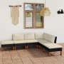 Set de muebles de jardín 6 pzas y cojines ratán sintético negro de vidaXL, Conjuntos de jardín - Ref: Foro24-3059735, Precio:...