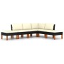 Set de muebles de jardín 6 pzas y cojines ratán sintético negro de vidaXL, Conjuntos de jardín - Ref: Foro24-3059735, Precio:...