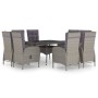 Set de comedor de jardín 9 piezas ratán PE y vidrio gris de vidaXL, Conjuntos de jardín - Ref: Foro24-3058530, Precio: 1,00 €...