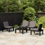 4-teiliges Gartenmöbel-Set mit grauen Kunststoffkissen von vidaXL, Gartensets - Ref: Foro24-3059830, Preis: 256,98 €, Rabatt: %