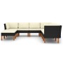 Set de muebles de jardín 9 pzas y cojines ratán sintético negro de vidaXL, Conjuntos de jardín - Ref: Foro24-3059743, Precio:...