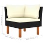 Set de muebles de jardín 9 pzas y cojines ratán sintético negro de vidaXL, Conjuntos de jardín - Ref: Foro24-3059743, Precio:...