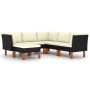 Set de muebles de jardín 6 pzas y cojines ratán sintético negro de vidaXL, Conjuntos de jardín - Ref: Foro24-3059734, Precio:...