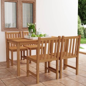 Garden dining set 5 pieces solid teak wood by vidaXL, Garden sets - Ref: Foro24-3059929, Price: 614,93 €, Discount: %