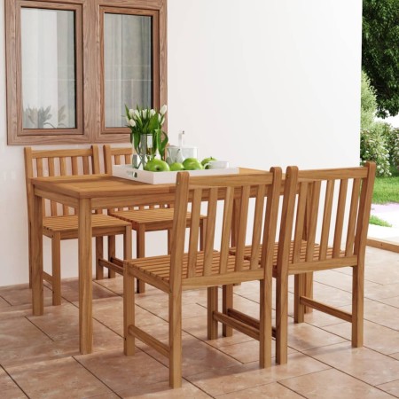 Conjunto de comedor de jardín 5 piezas madera maciza de teca de vidaXL, Conjuntos de jardín - Ref: Foro24-3059929, Precio: 61...