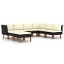 Set de muebles de jardín 8 pzas y cojines ratán sintético negro de vidaXL, Conjuntos de jardín - Ref: Foro24-3059742, Precio:...