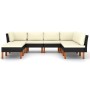 Set de muebles de jardín 8 pzas y cojines ratán sintético negro de vidaXL, Conjuntos de jardín - Ref: Foro24-3059742, Precio:...