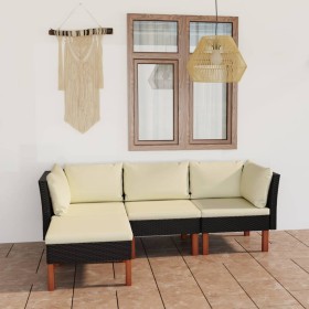 4-piece garden furniture set and black synthetic rattan cushions by vidaXL, Garden sets - Ref: Foro24-3059749, Price: 262,99 ...