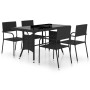 Juego de comedor para jardín 5 piezas ratán sintético negro de vidaXL, Conjuntos de jardín - Ref: Foro24-3059444, Precio: 257...