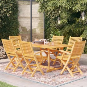 Garten-Essgruppe 7-teilig aus massivem Teakholz von vidaXL, Gartensets - Ref: Foro24-3059550, Preis: 869,86 €, Rabatt: %