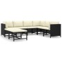 Set de muebles de jardín 8 pzas y cojines ratán sintético negro de vidaXL, Conjuntos de jardín - Ref: Foro24-3059798, Precio:...