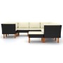 Set de muebles de jardín 9 pzas y cojines ratán sintético negro de vidaXL, Conjuntos de jardín - Ref: Foro24-3059744, Precio:...