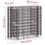 Galvanized iron gabion bed 120x50x100 cm by vidaXL, Pots and planters - Ref: Foro24-152032, Price: 56,66 €, Discount: %