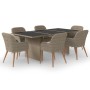 7-Piece Brown Synthetic Rattan Garden Dining Set by vidaXL, Garden sets - Ref: Foro24-3059483, Price: 922,70 €, Discount: %