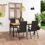 Garden dining set 5 pieces black and brown by vidaXL, Garden sets - Ref: Foro24-3060054, Price: 471,84 €, Discount: %