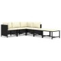 Set de muebles de jardín 6 pzas y cojines ratán sintético negro de vidaXL, Conjuntos de jardín - Ref: Foro24-3059784, Precio:...