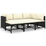 Set de muebles de jardín 6 pzas y cojines ratán sintético negro de vidaXL, Conjuntos de jardín - Ref: Foro24-3059784, Precio:...