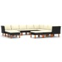 Set de muebles de jardín 12 pzas y cojines ratán sintético negro de vidaXL, Conjuntos de jardín - Ref: Foro24-3059747, Precio...