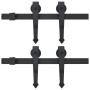 Kit de herrajes de puertas correderas acero negro 2 uds 200 cm de vidaXL, Marcos de puertas - Ref: Foro24-3059839, Precio: 10...