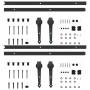 Sliding door hardware kit black steel 2 units 200 cm by vidaXL, doorframes - Ref: Foro24-3059839, Price: 108,52 €, Discount: %