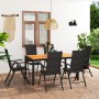 Juego de comedor de jardín 7 piezas negro y marrón de vidaXL, Conjuntos de jardín - Ref: Foro24-3060055, Precio: 589,99 €, De...